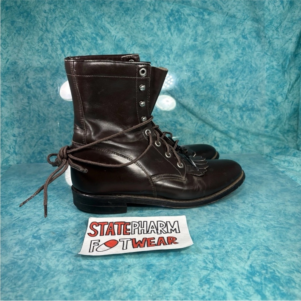 Justin Diamond J Brown High Top Lace Up Logger Kilt Boots Women’s Size 7